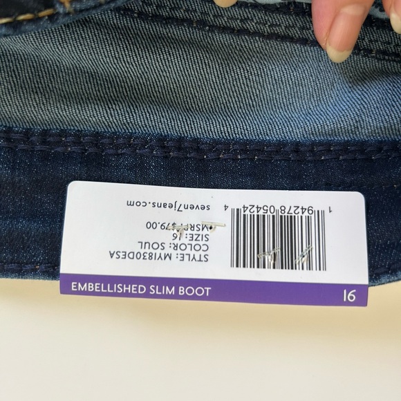 Seven 7 Embellished slim boot jeans women 16 - Picture 4 of 9